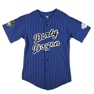 Vintage Dirty Dozen Shirt‎ Mens Large Pinstripe Tournament Team Jersey 90s USA